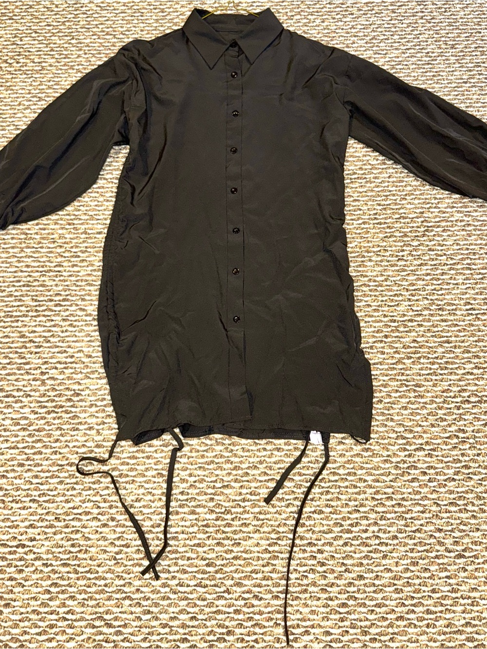 Zara Black Longline Button-Front Shirt Jacket